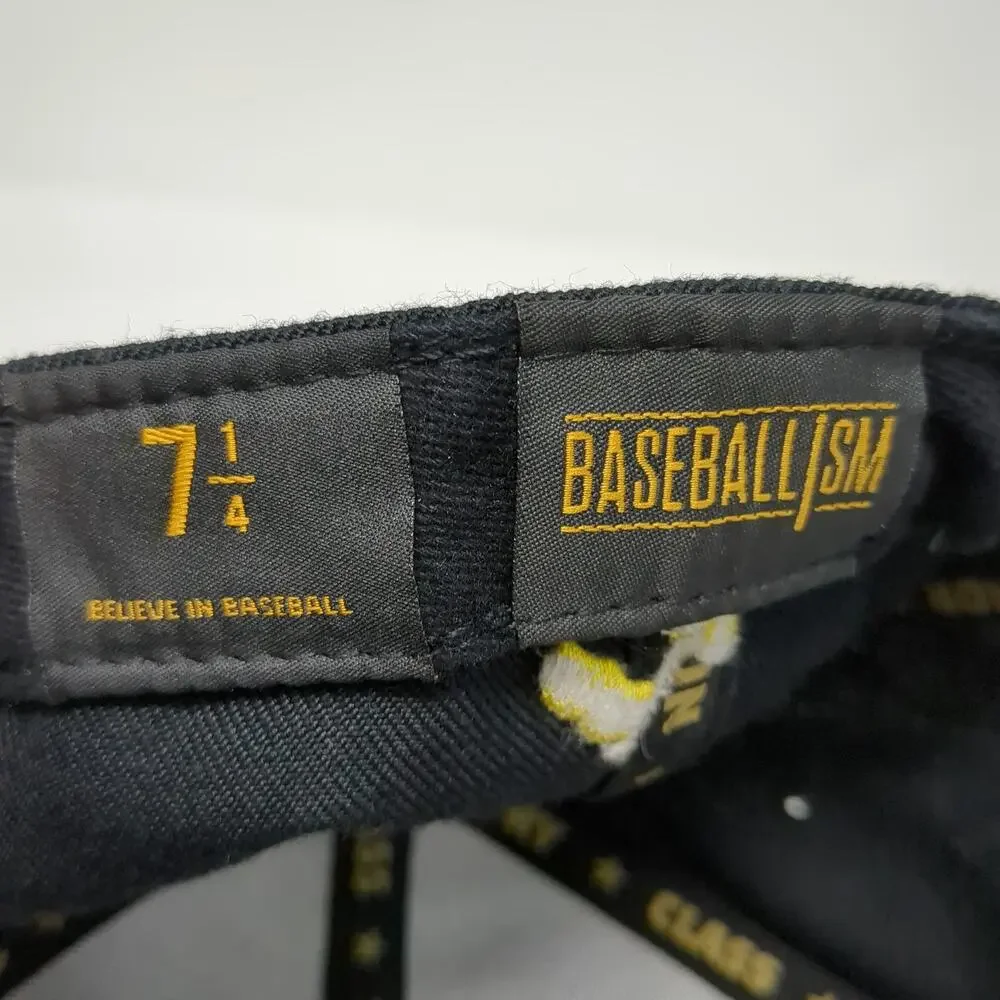 Baseballism Baseball Cap Black 7 1/4 Lemon Bad Hops Graphic Fitted Flat Brim Hat